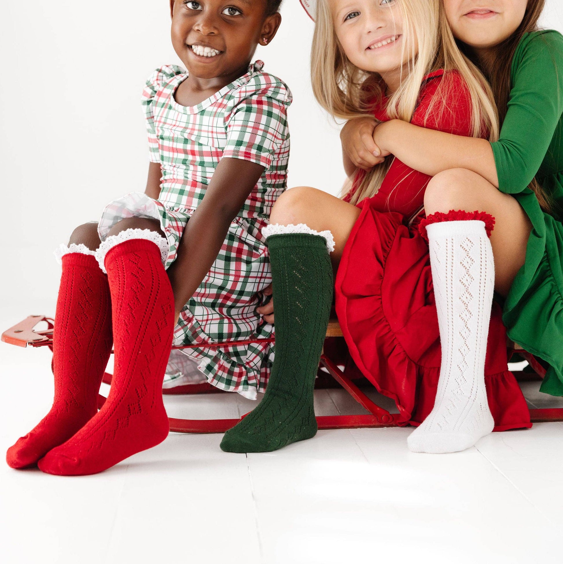 Fancy Christmas Knee High Socks 3-Pack - Gunner & Gabby 