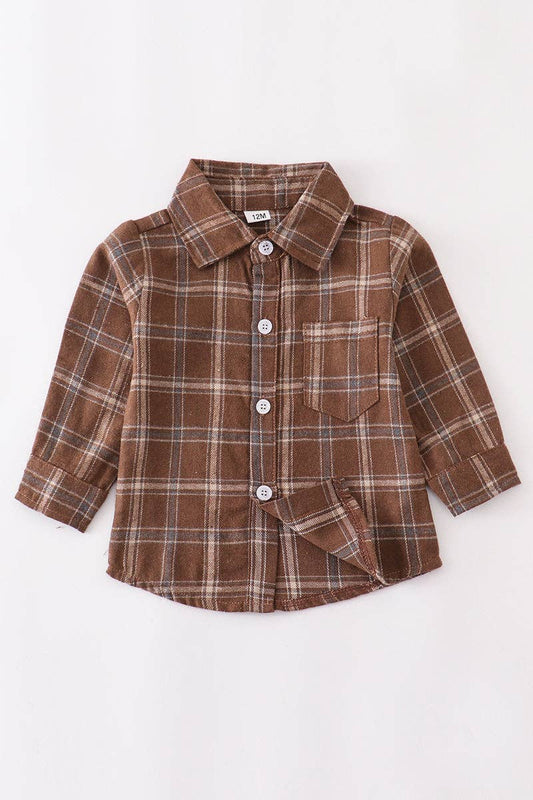 Chocolate Brown Flannel Button Down