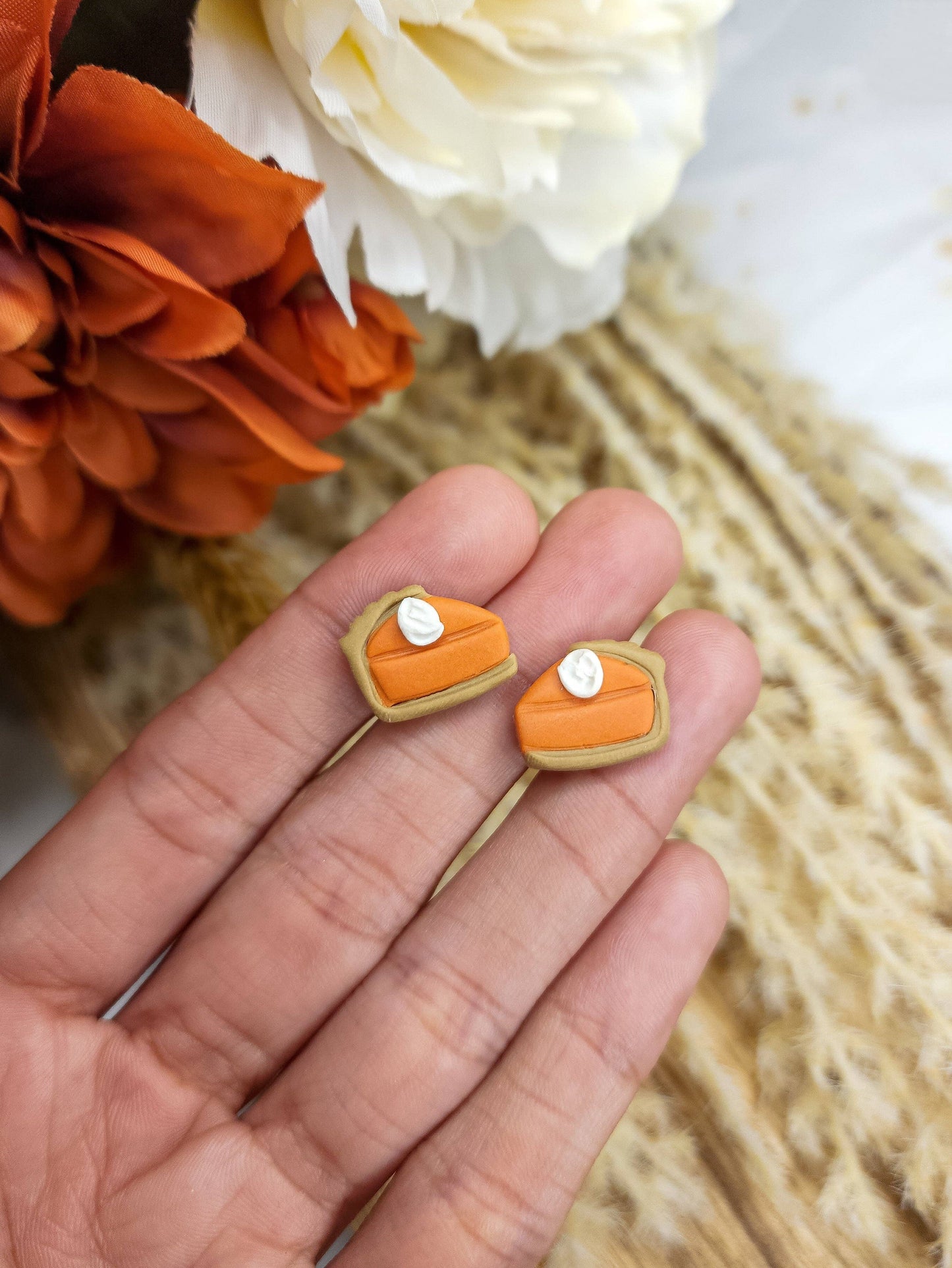 Pumpkin Pie | Thanksgiving | Polymer Clay Stud Earrings